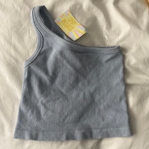 blue off the shoulder top - BRAND new and still has tag on it